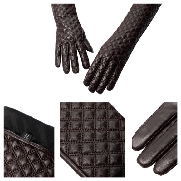 Leather Quilted Cashmere The Lauren Gloves - Picture 7 of 8